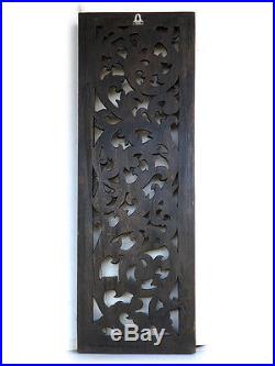 KANOK Antique Thai Pattern Carved Wood Home Wall Panel Decor Art Statue FS gtahy