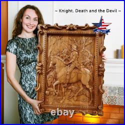 Knight Death and the Devil Albrecht Durer Wood Carved Picture painting icon art