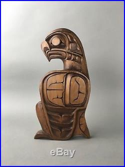Kwakiutl Native NW Pacific Coast Wood Carved Eagle Sculpture Alfred Robertson