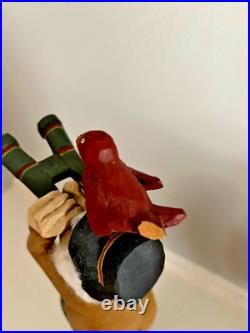 LARRY KOOSED Folk Art Wood Carvings BIRD WATCHING 2 Birders Signed- 2003