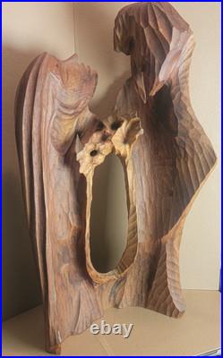 LUIS POTOSI ORIGINAL VINTAGE HANDCARVED WOODEN SCULPTURE 21x34 HIGH SIGNED LUIS POTOSI ORIGINAL VINTAGE HANDCARVED WOODEN SCULPTURE 21x34 HIGH SIGNED