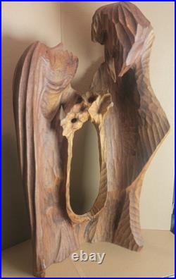 LUIS POTOSI ORIGINAL VINTAGE HANDCARVED WOODEN SCULPTURE 21x34 HIGH SIGNED LUIS POTOSI ORIGINAL VINTAGE HANDCARVED WOODEN SCULPTURE 21x34 HIGH SIGNED