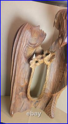 LUIS POTOSI ORIGINAL VINTAGE HANDCARVED WOODEN SCULPTURE 21x34 HIGH SIGNED LUIS POTOSI ORIGINAL VINTAGE HANDCARVED WOODEN SCULPTURE 21x34 HIGH SIGNED