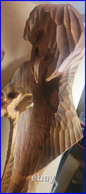 LUIS POTOSI ORIGINAL VINTAGE HANDCARVED WOODEN SCULPTURE 21x34 HIGH SIGNED LUIS POTOSI ORIGINAL VINTAGE HANDCARVED WOODEN SCULPTURE 21x34 HIGH SIGNED