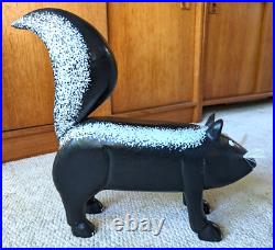 Large 16 Lonnie & Twyla Money American Folk Art Skunk Sculpture Wood Carving