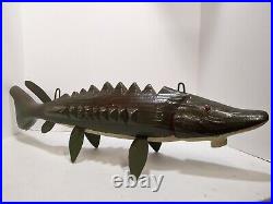 Large 30 RAF Folk Art Fishing Decoy Robert A. Francis weighted working signed