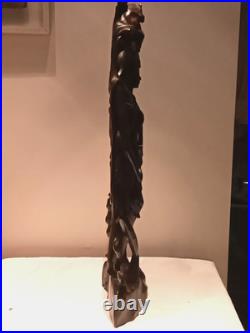 Large 31 In Bali Art Carved Hard Wood Sculpture Dancers Indonesian Art Deco