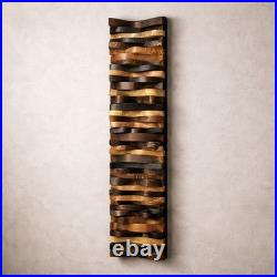 Large Abstract Wood Wall Art 37 Modern Sculptural Relief Architectural Decor 3D