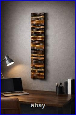 Large Abstract Wood Wall Art 37 Modern Sculptural Relief Architectural Decor 3D