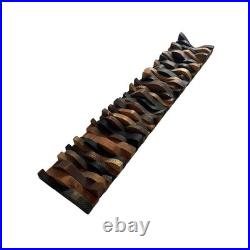 Large Abstract Wood Wall Art 37 Modern Sculptural Relief Architectural Decor 3D