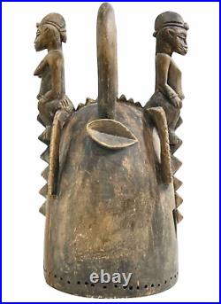 Large Authentic 18 Wood ANTIQUE AFRICAN TRIBAL FERTILITY WOOD CARVING STATUE
