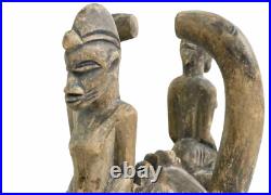 Large Authentic 18 Wood ANTIQUE AFRICAN TRIBAL FERTILITY WOOD CARVING STATUE