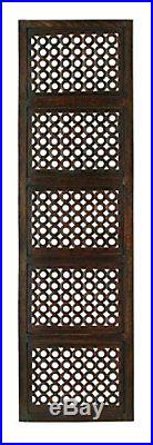 Large Contemporary Geometric Lattice Pattern Brown Carved Wood Wall Panel Decor