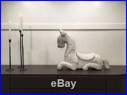 Large Folk Art Deco Carved Wood Horse Sculpture Statue Figurine Animal Modern