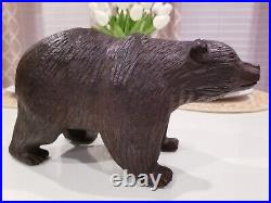 Large Grizzly Bear Hand Carved Ironwood Wood Art Sculpture 5.14 lbs A Must See