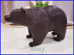 Large Grizzly Bear Hand Carved Ironwood Wood Art Sculpture 5.14 lbs A Must See