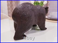 Large Grizzly Bear Hand Carved Ironwood Wood Art Sculpture 5.14 lbs A Must See