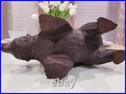 Large Grizzly Bear Hand Carved Ironwood Wood Art Sculpture 5.14 lbs A Must See