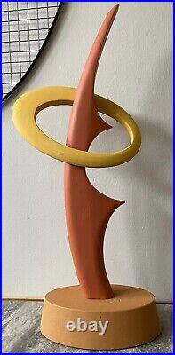 Large Hand Carved Wood Abstract Shapes Sculpture Modern Art Space Age Style 3