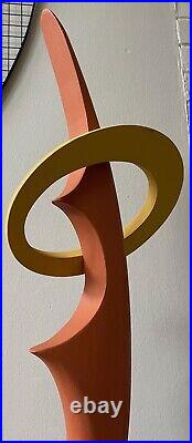 Large Hand Carved Wood Abstract Shapes Sculpture Modern Art Space Age Style 3