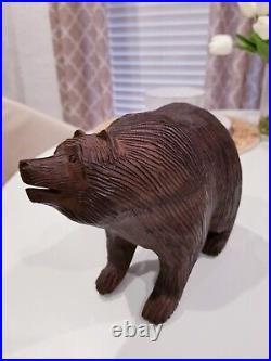 Large Ironwood Grizzly Bear Carving Sculpture Wood Art 5.4 Pounds Heavy