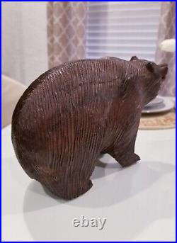 Large Ironwood Grizzly Bear Carving Sculpture Wood Art 5.4 Pounds Heavy