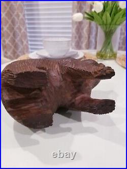 Large Ironwood Grizzly Bear Carving Sculpture Wood Art 5.4 Pounds Heavy