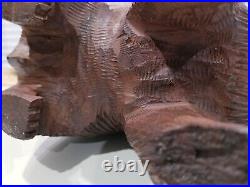 Large Ironwood Grizzly Bear Carving Sculpture Wood Art 5.4 Pounds Heavy