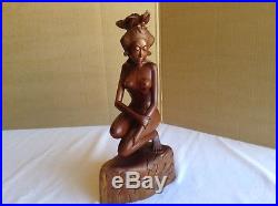 Large K. T. Nardita MAS BALI Nude Women Wood Sculpture / Carving