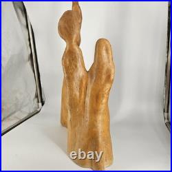 Large Mid Century Modern Abstract Hand Carved Cypress Knee Wood Family Sculpture