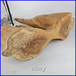 Large Mid Century Modern Abstract Hand Carved Cypress Knee Wood Family Sculpture