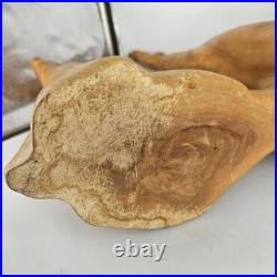 Large Mid Century Modern Abstract Hand Carved Cypress Knee Wood Family Sculpture