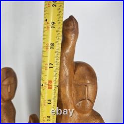 Large Mid Century Modern Abstract Hand Carved Cypress Knee Wood Family Sculpture