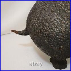 Large Rhino Wood Carving Vintage Heavy Piece