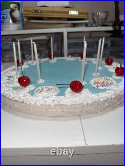 Large Vintage Inspired Cake Sculpture Original Handmade Wood Art Decor Home