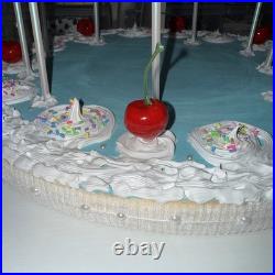 Large Vintage Inspired Cake Sculpture Original Handmade Wood Art Decor Home