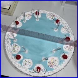 Large Vintage Inspired Cake Sculpture Original Handmade Wood Art Decor Home