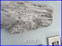 Large White Carved Wood Whale