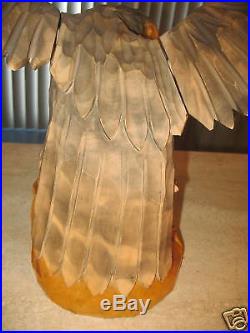 Large Wood Carved Eagle Bird Sculpture Ukraine