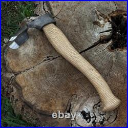 Large Wood Carving Adze Curved Sharp Blade Hand Forged Woodworking Spoon Tool