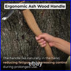 Large Wood Carving Adze Curved Sharp Blade Hand Forged Woodworking Spoon Tool