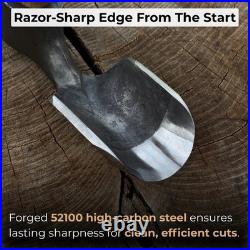 Large Wood Carving Adze Curved Sharp Blade Hand Forged Woodworking Spoon Tool