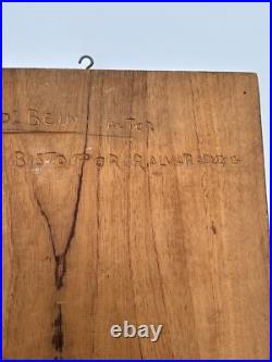 Large Wood Sculpture Portrait After Holbein Vintage Signed Carving Iconic 27