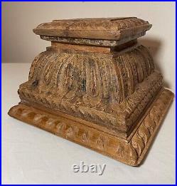 Large antique carved architectural salvage sculpture figure base stand plinth