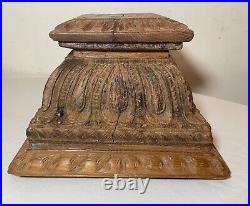 Large antique carved architectural salvage sculpture figure base stand plinth