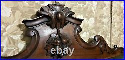 Large scroll leaf crowned carving pediment Antique french architectural salvage