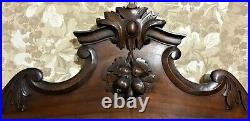 Large scroll leaf crowned carving pediment Antique french architectural salvage