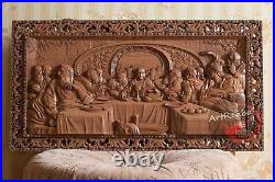 Last Supper 3D Art Orthodox Wood Carved religious Icon Large Jesus (32x17)