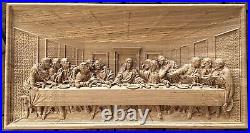 Last Supper wood carved wall art decor
