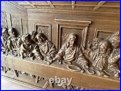 Last supper religious carved wall art easter gift wood carvings art work Last supper religious carved wall art easter gift wood carvings art work